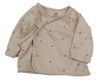 Pudrové květované zavinovací triko H&M