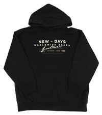 Černá mikina s nápisem a kapucí H&M