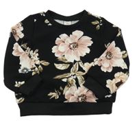 Černá květovaná mikina Shein