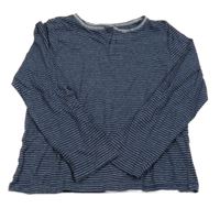 Tmavomodro-bílé pruhované triko s knoflíky Lily & Dan