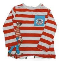 Červeno-bílé pruhované triko s mužem - Kde je Wally?