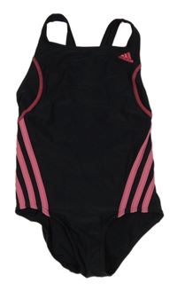 Černé jednodílné plavky s logem Adidas