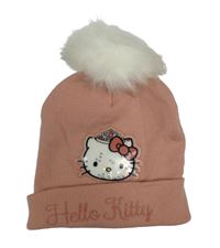 Starorůžová čepice s Hello Kitty a bambulí C&A