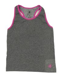 Šedý sportovní top s růžovým lemem 