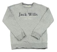 Šedá melírovaná mikina s logem Jack Wills