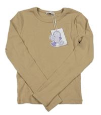 Nové - béžové žebrované triko Bershka