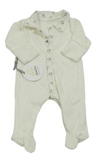 Nové - bílý overal s límečkem s tučňáky 