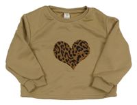 Hnědá mikina se srdcem shein