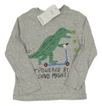 Nové - šedé melírované triko s dinem M&S