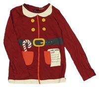 Vínové vánoční pyžamové triko H&M