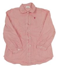 Růžová pruhovaná halenka 