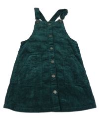 Tmavozelené propínací laclové manšestrové šaty Next