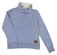 Světlemodrá vzorovaná mikina se zatepleným komínovým límcem Yigga