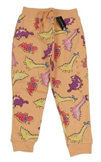 Nové - meruňkové tepláky s dinosaury dunnes