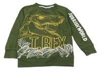 Tmavozelená mikina s dinem 