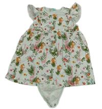 Zelené šaty s medvědy a všitým body 