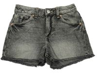 Tmavošedé melírované riflové kraťasy H&M