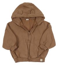 Hnědá propínací oversize mikina s kapucí Next