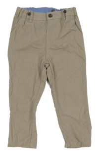 Béžové plátěné kalhoty H&M