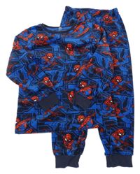 Tmavomodré vzorované plyšové pyžamo se Spidermanem C&A