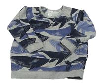 Šedá mikina s velrybami H&M