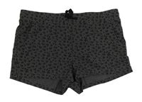 Tmavošedé kraťasy s leoapardím vzorem H&M