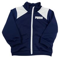 Tmavomodro-bílá propínací sportovní mikina Puma
