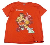 Červené tričko s basketbalistou 