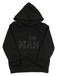 Černá mikina s nápisem a kapucí 