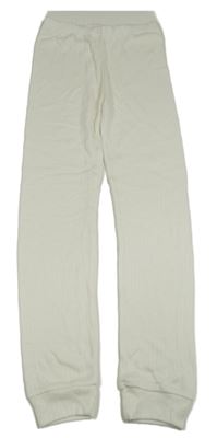 Bílé žebrované spodní kalhoty 