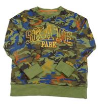 Zeleno-barevná army mikina s nápisem F&F