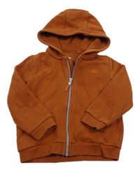 Rezavá propínací mikina s dinem a kapucí F&F