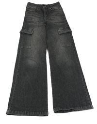 Tmavošedé baggy cargo rifle Blue Effect