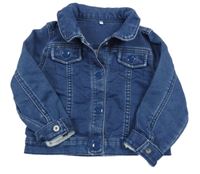 Tmavomodrá tepláková riflová bunda M&S