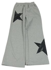 Šedé široké tepláky s hvězdami 