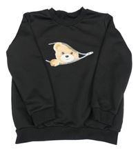 Černá mikina s medvídkem Shein