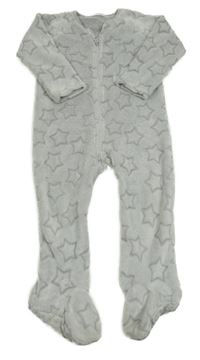 Šedý plyšový overal s hvězdami Next