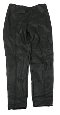 Černé koženkové zateplené legíny 