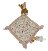 Nové - Růžovo-barevný květovaný plyšový usínáček s laní 