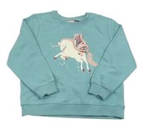 Světlemodrá mikina s jednorožcem Lupilu