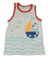 Bílo-modro-červené tílko s mrožem 