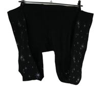 Dámské černé punčochové legíny s hvězdičkami 