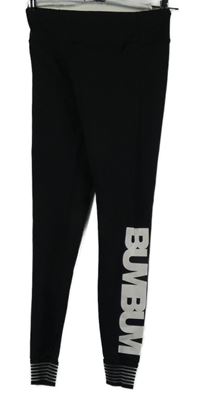 Dámské černé sportovní legíny s nápisem 