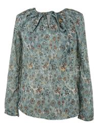 Dámská šedá kytičkovaná šifonová halenka 