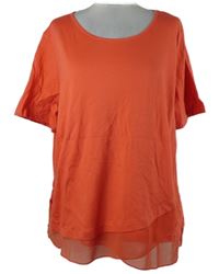 Dámské korálové tričko s šifonovým volánem 