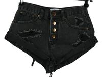 Dámské tmavošedé riflové minikraťasy s prošoupáním Glamorous 