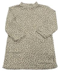 Béžovo-bílé melírované pletené šaty Zara