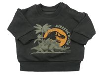 Tmavošedá mikina s dinosaury 