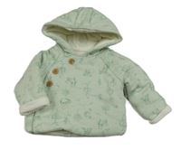 Světlezelená zateplená propínací mikina s medvídkem Pú a kapucí Disney