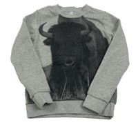 Světlešedá mikina s bizonem Zeeman